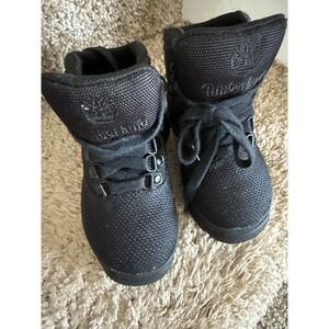 Kids Black Timberland Hiking Boots Waterproof Lace Up Toddler Youth Size 4